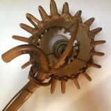 Vintage rattan wall lamps 60s, sold by 2