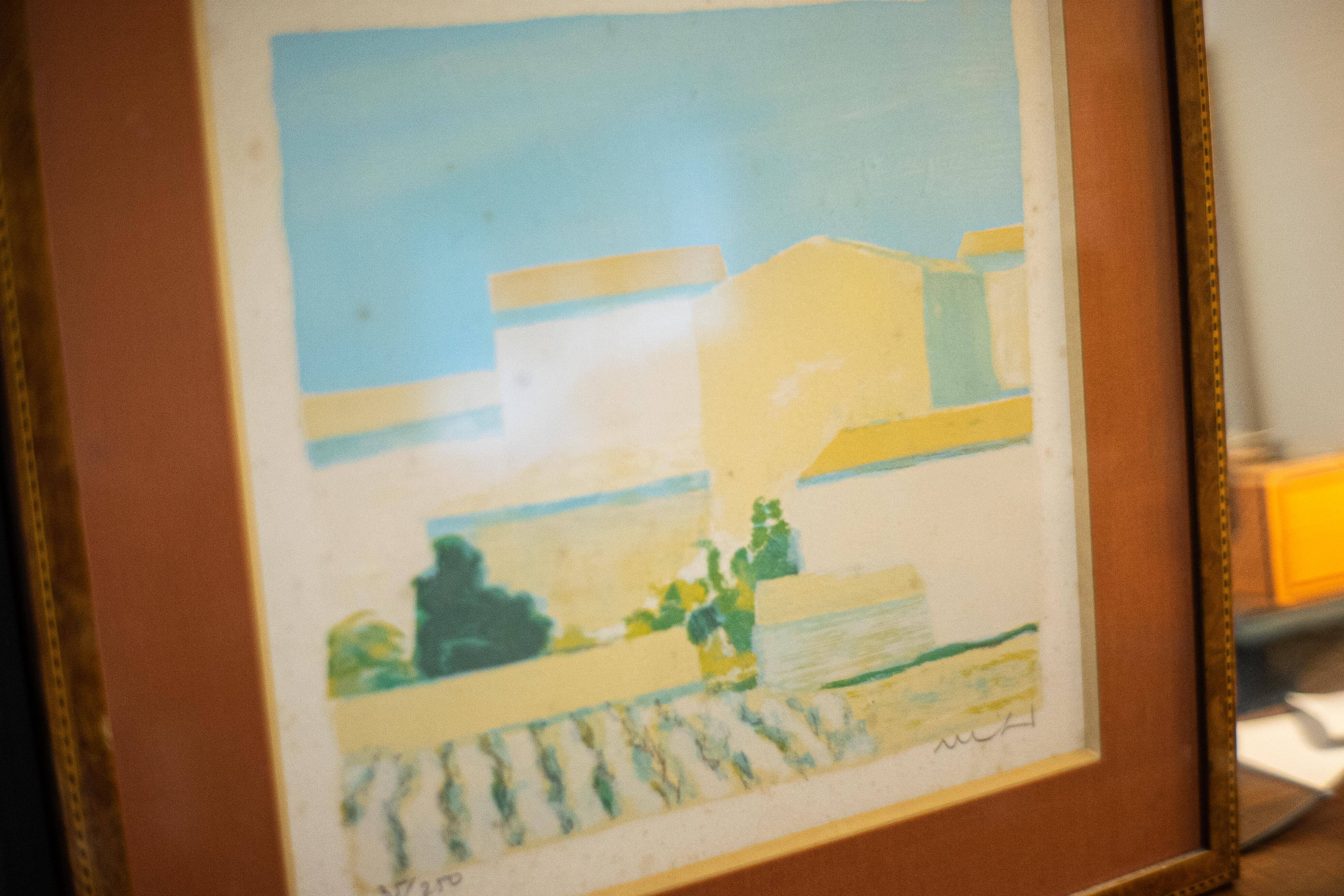 superb lithograph by Roger Muhl Landscape II signed and framed