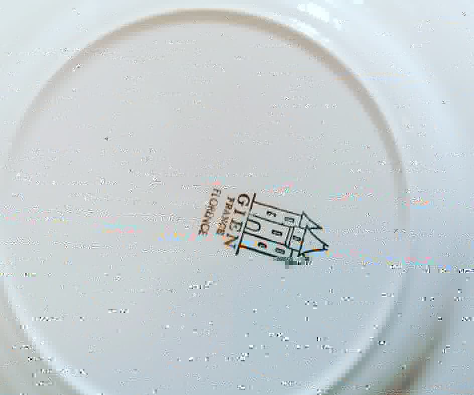 6 dessert plates, Gien, ancient earthenware, flowers and gilding