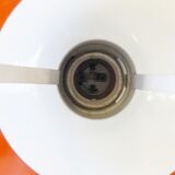 Large ceiling or wall plate orange and white vintage 1950 50s rockabilly