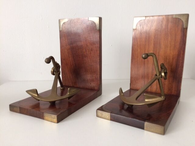 Greenhouse books teak and brass marine anchor