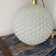 Large vintage suspension year 70 in white opaline with electrified bubbles to nine