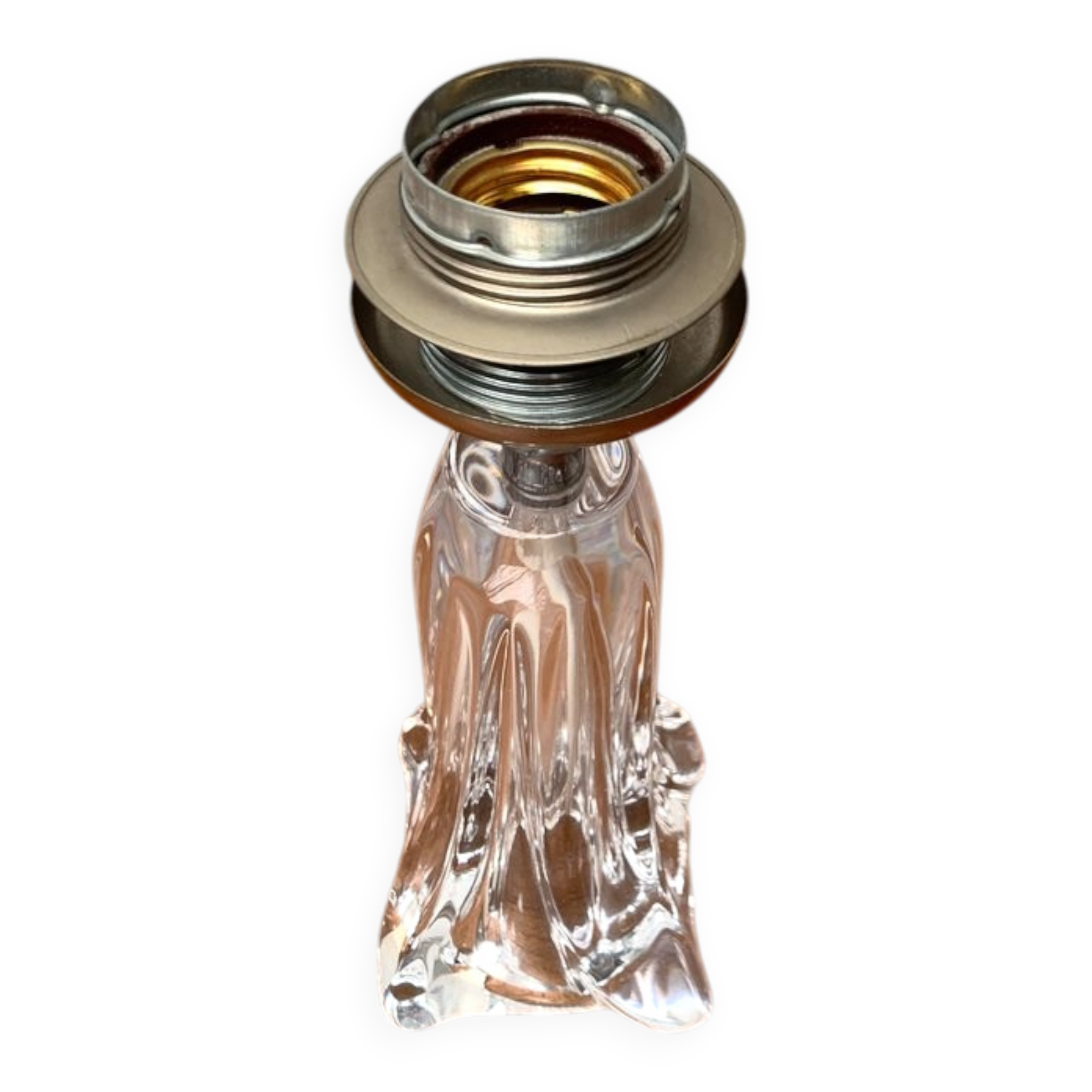 Lampe de table en verre française du milieu du siècle par Daum, années 1960