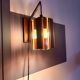 Werner Schou wall lamp, copper and teak 1960s