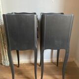 Pair of bedside tables style Louis XV black
