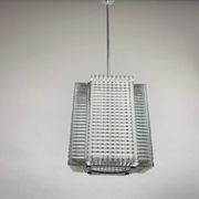 Vintage Chrome and Glass Chandelier by Kamenický Šenov, 1960's