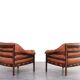 Mid-Century Oak & Leather Armchairs by Arne Norell for Coja, 1960s, Set 4