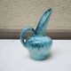 Old 'long spout' turquoise ceramic jug