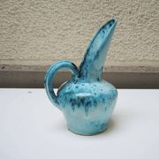 Ancienne cruche 'long bec' en céramique turquoise