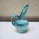 Old 'long spout' turquoise ceramic jug