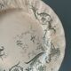 Set of 12 flat plates Terre De Fer XIXth in opaque porcelain of Gien, model Rinceaux