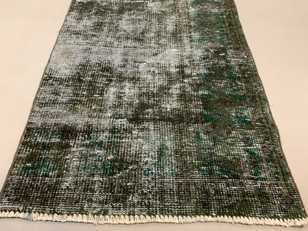 tapis turc runner 280x78 cm laine vintage tapis, Overdyed Black
