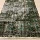 Distressed Turkish Runner 280x78 cm wool Vintage rug, Overdyed Black