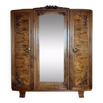 Walnut wardrobe art deco period