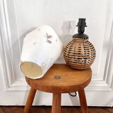 Rattan and herbarium ball lamp