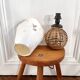 Lampe boule rotin et herbier