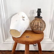 Rattan and herbarium ball lamp