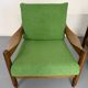 Lot of 2 vintage armchairs in solid oak with boucle fabric, Scandinavian design from the 70s.