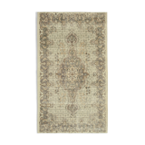 Tapis beige oriental handmade vintage 1980s 163 cm x 283 cm