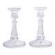 Pair of glass candlesticks