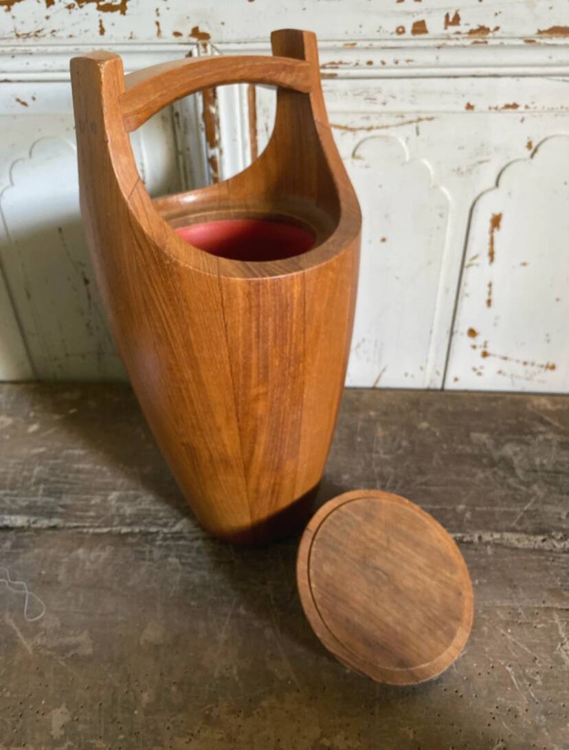 Jens Quistgaard, teak ice bucket from the 1960s.