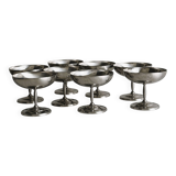 8 grandes coupelles sur pied en inox Letang Remy