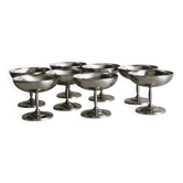 8 grandes coupelles sur pied en inox Letang Remy