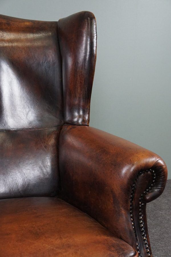 Sheep leather armchair + ottoman