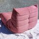 Chauffeuse Togo en velours vieux rose - Ligne Roset