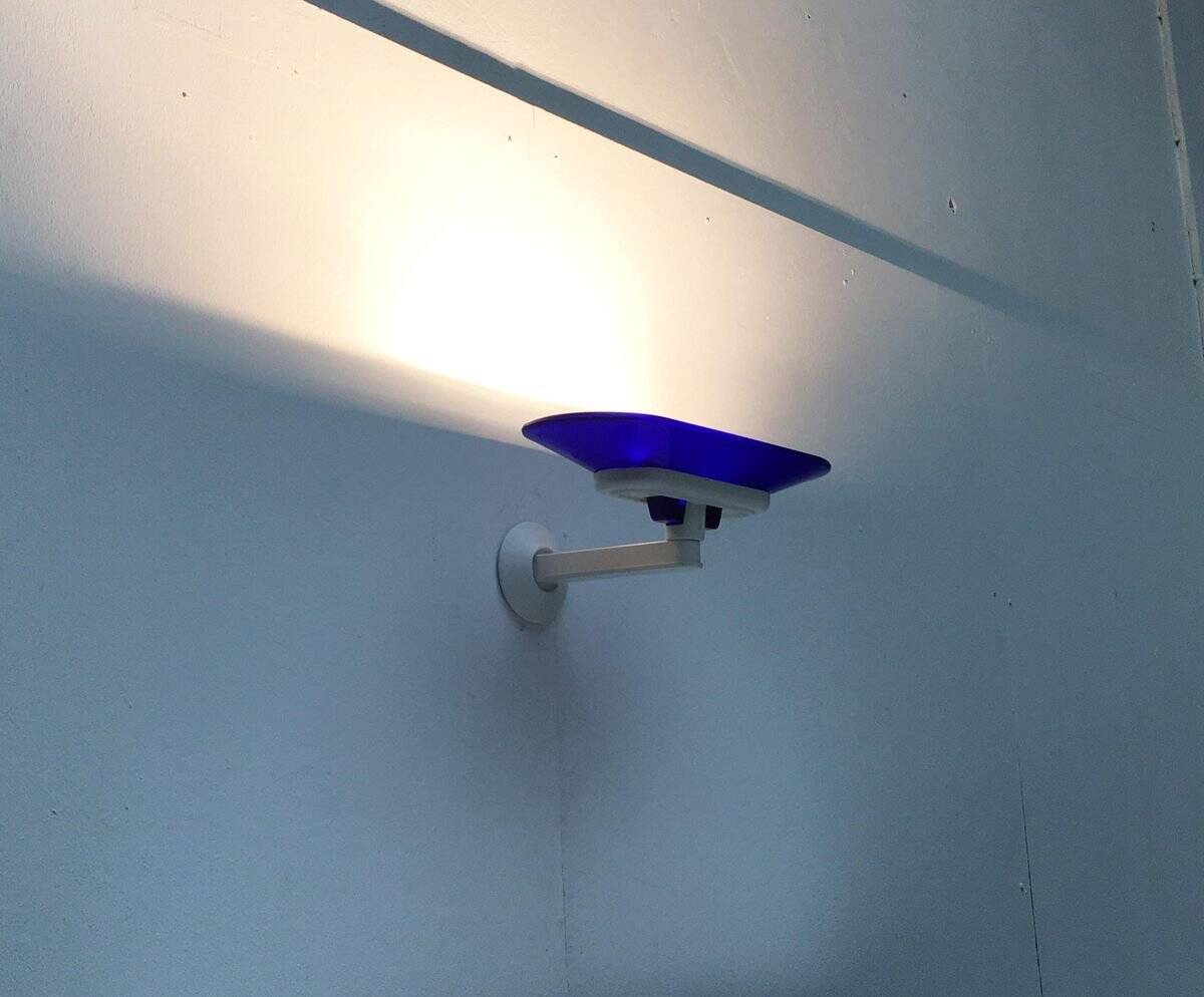 White vintage wall sconces Jill by Perry King, S. Miranda, G. Arnaldi for Arteluce, set of 2.