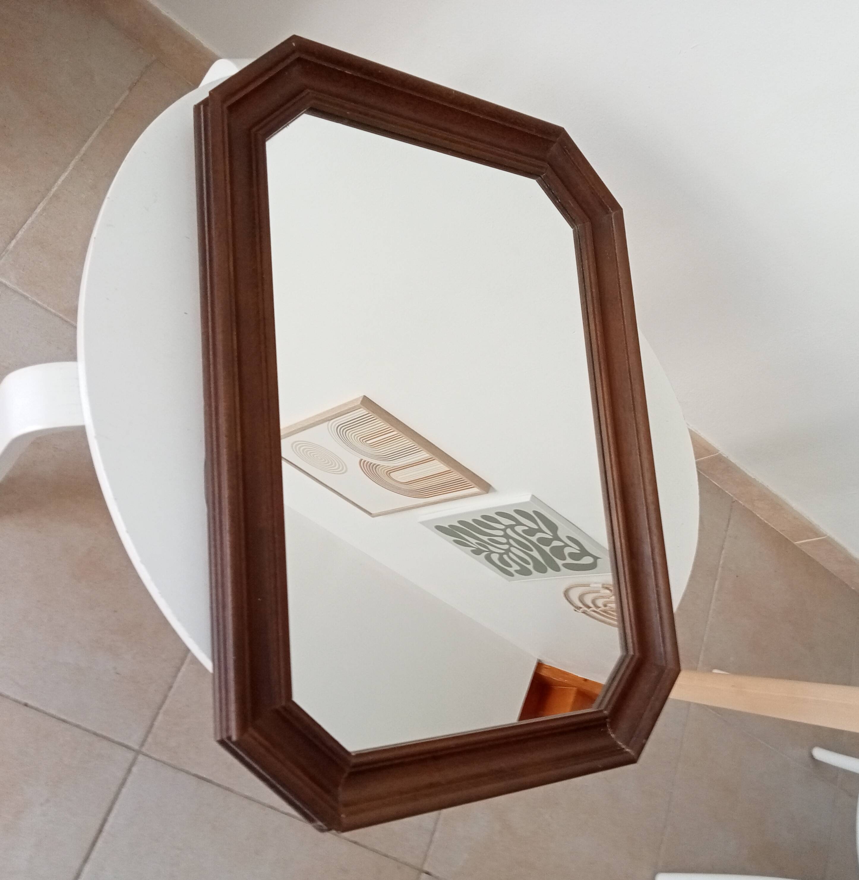 Vintage octagonal mirror from the 70s/80s.