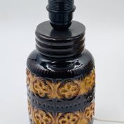 Lampe vintage en céramique relief et abat-jour laine