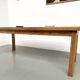 Solid oak farmhouse table, square legs.