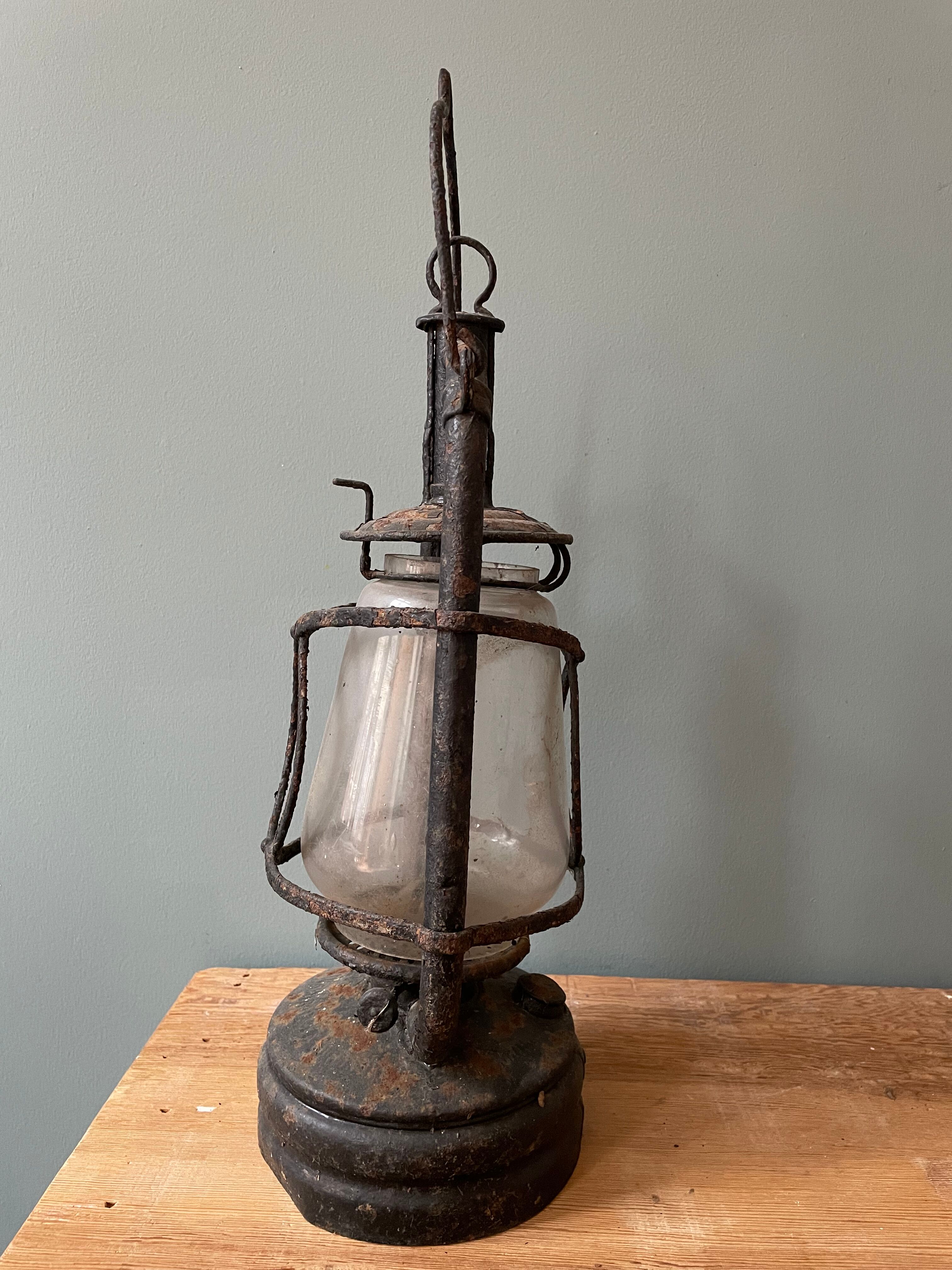 Old kerosene storm lamp
