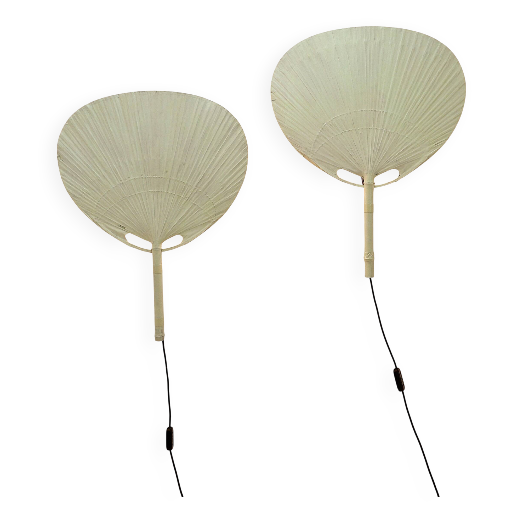 Pair of Uchiwa III wall lights by Ingo Maurer for M Design, 1970s