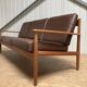 Grete Jalk for France & Son Teak Leather Sofa