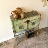 Storage cabinet in water green metal