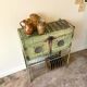 Storage cabinet in water green metal