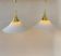 XL Pair of vintage pendants by Limburg, brass and opaline, Germany 1