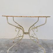 Round Wrought Iron Garden Table 1900s