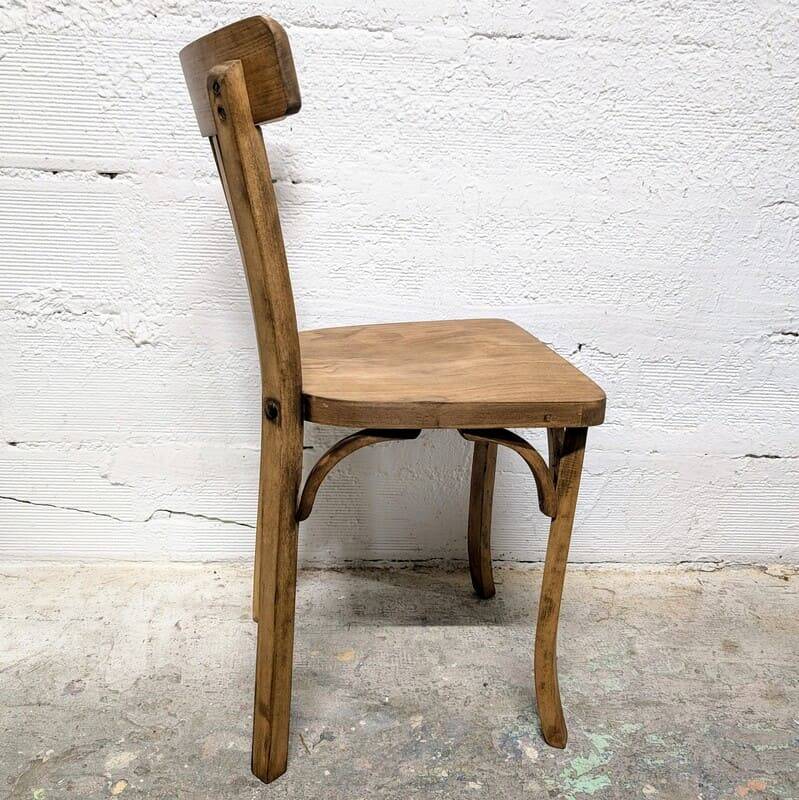 Antique curved wooden bistro chair