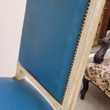 Pair of antique Louis XVI style chairs with patina