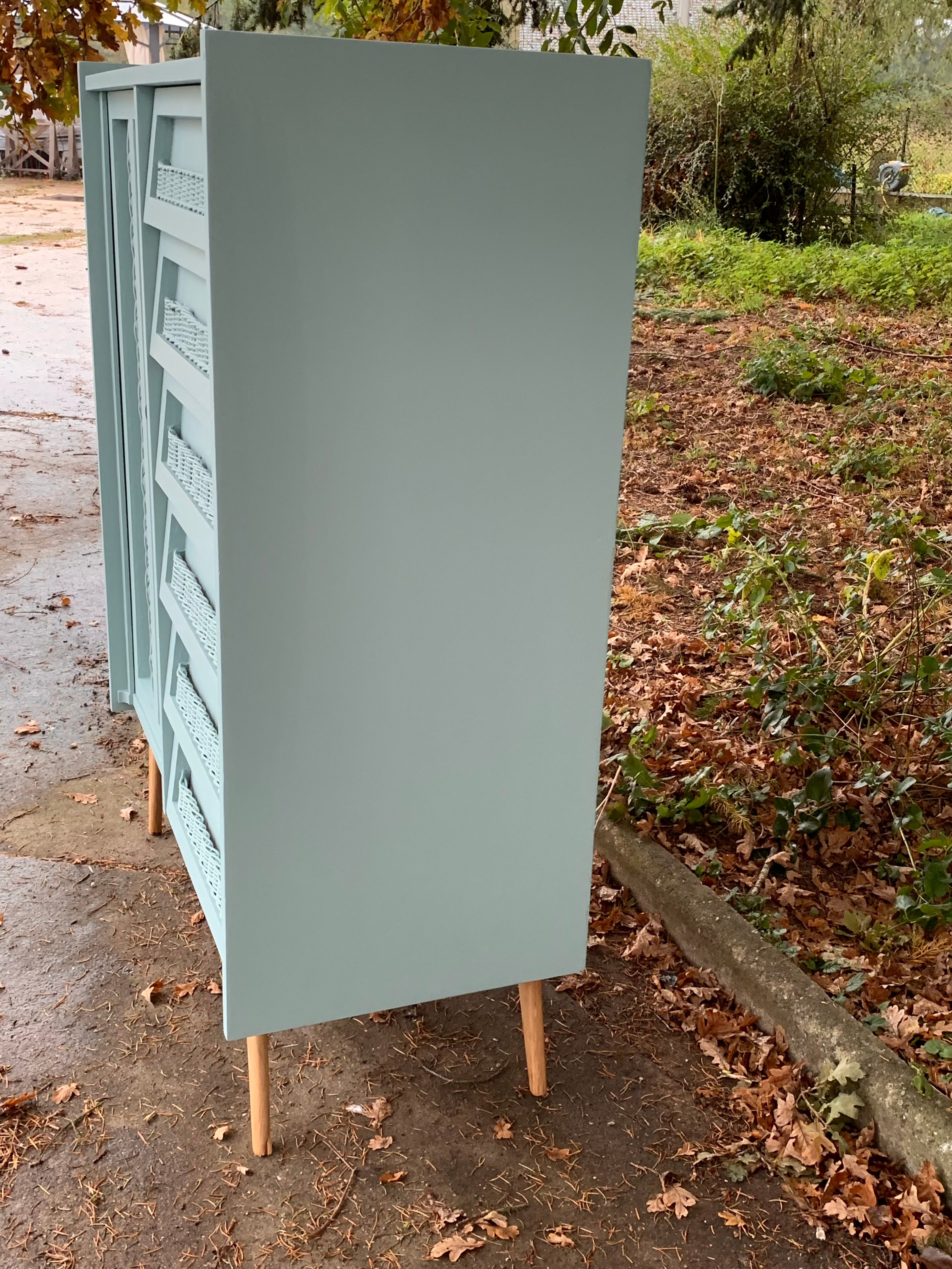 Wardrobe chest of drawers vintage compass feet 1950