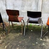 Set of 4 mismatched Dutch vintage chairs - Galvanitas, Eromes, Flottoto
