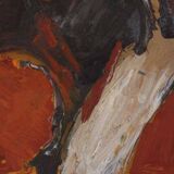 Original Swedish oil on canvas – “Fjällsida” by Sixten Fager – vintage & framed – 45 × 75.5 cm