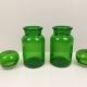 Set of 2 airtight green glass jars 22.5 cm