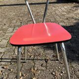 Red and cream Formica kitchen chairs