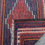 Tapis Kilim Ancien Iran Senneh : 1.27 X 2.98 Mètres