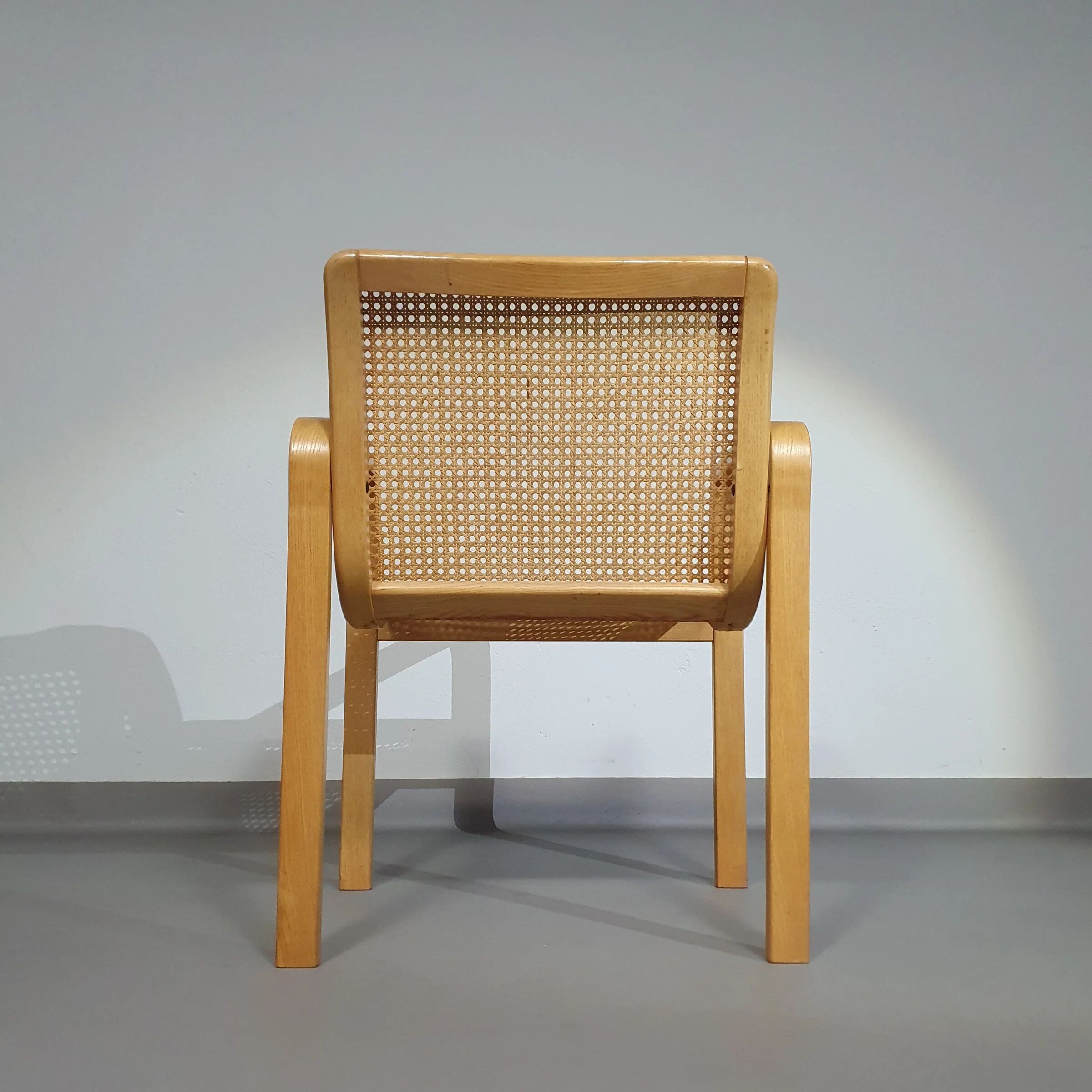 Beech wood and webbing side chair by Olivo Pietro, Italy, 1970s