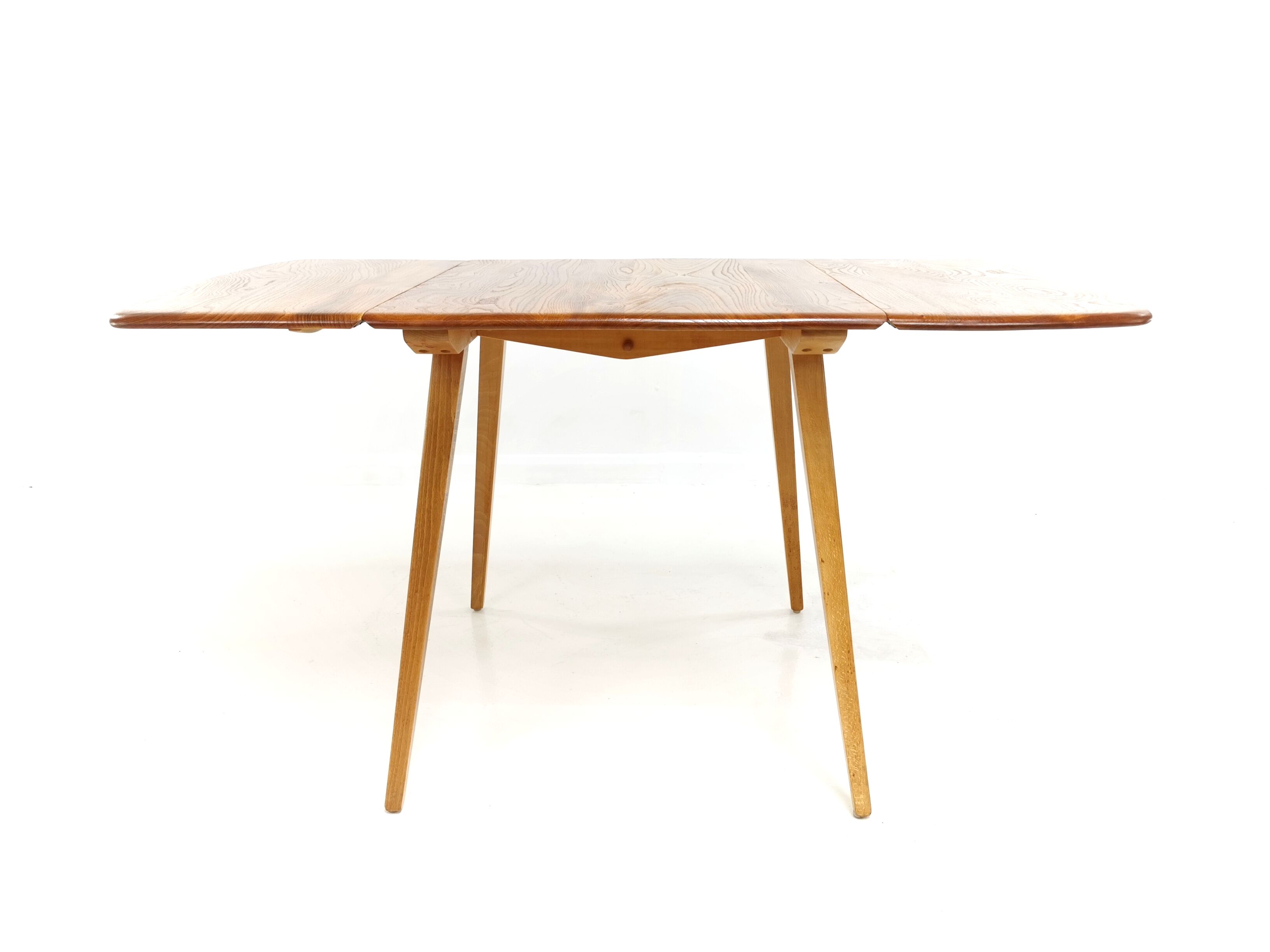 Mid century Ercol beech & elm drop leaf dining kitchen breakfast table